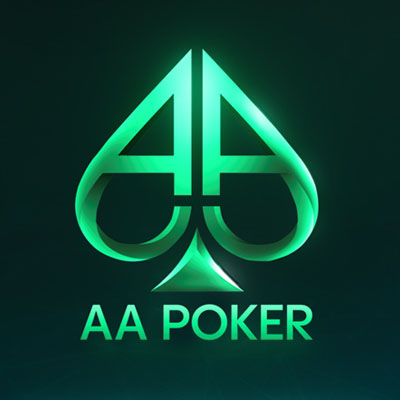 AAPoker logo, stylized GG in red and black